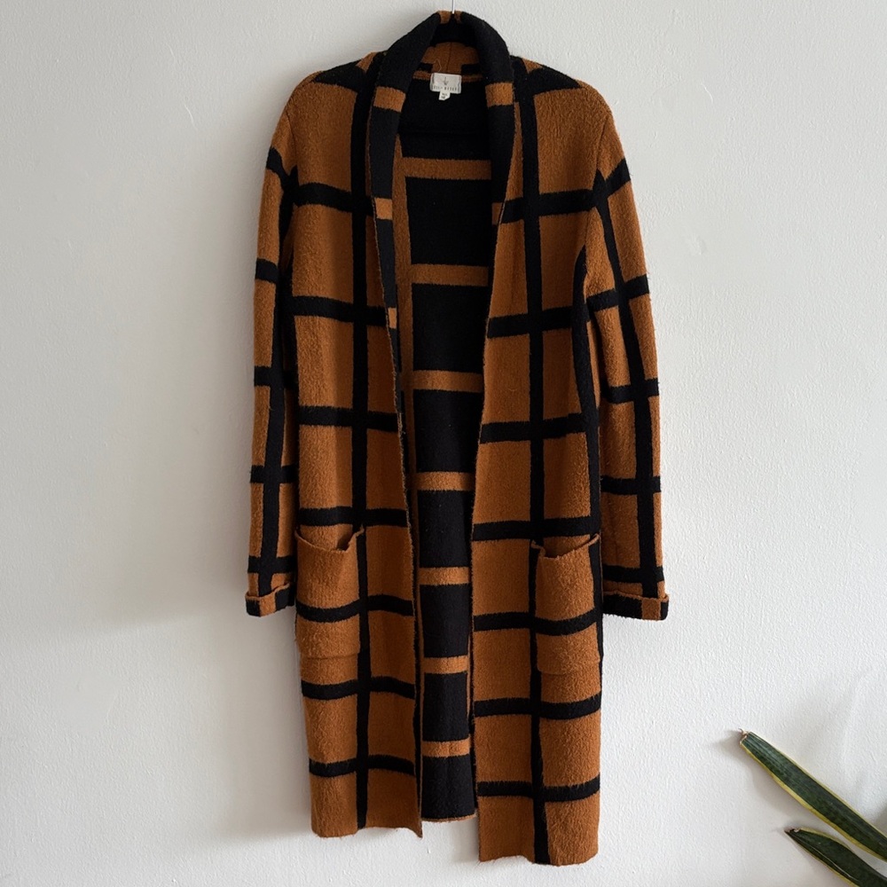 Lost + Wander Orange and Black Cardigan
